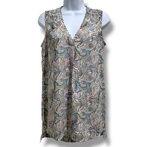 DR2 By Daniel Rainn Women’s XS Paisley Sleeveless Blouse Lightweight Paisley NWT